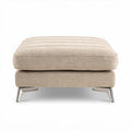 Fabric ottoman footrest with modern design in beige 70 x 70 x 30cm