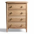 White wooden dresser with four storage drawers and two spacious compartments 80 x 40 x 100cm