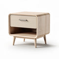 Modern black storage nightstand with a single door and internal shelf 40 x 40 x 50cm