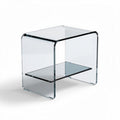 Acrylic side table with lower shelf for living room 40 x 30 x 35cm