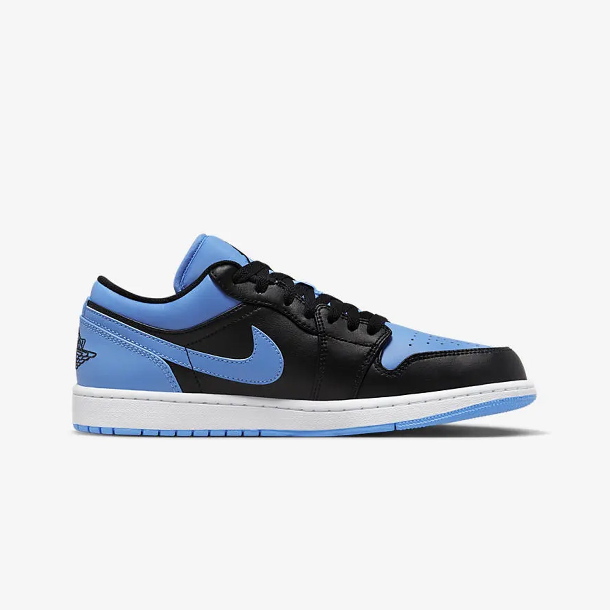 AIR JORDAN 1 LOW  BLACK/BLACK-UNIVERSITY BLUE-WHITE