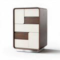 Modern nightstand with wooden and white finish storage drawers 40 x 30 x 60cm